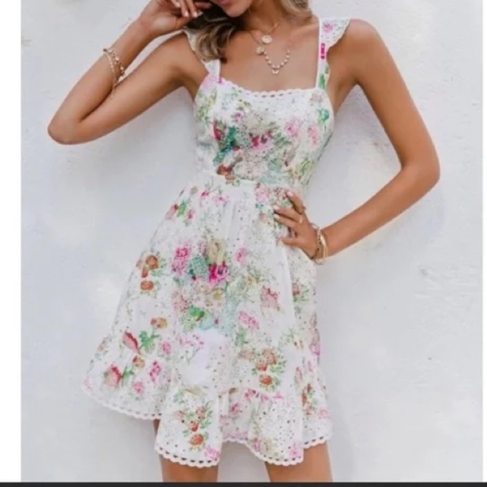 Simplee Eyelet Floral Dress